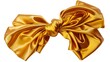 © Deep Stock - Gold Silk Ribbon Bow Isolated on White Background - Elegant Gift Wrap Decoration