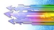 © hamzahalderad - Colorful arrows in direction with the abstract technology digital background for website banner
