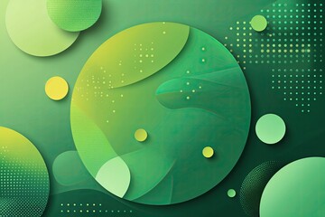 Wall Mural - Green Gradient Abstract Background with Dotted and Circle Shapes for Business Templates and Presentations