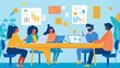© Arfi Studio - Diverse team collaborates on project, using laptops and data charts.