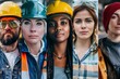 © Iftikhar alam - Close-up portraits of four diverse workers looking confidently into the camera, Images of diverse workers from different backgrounds