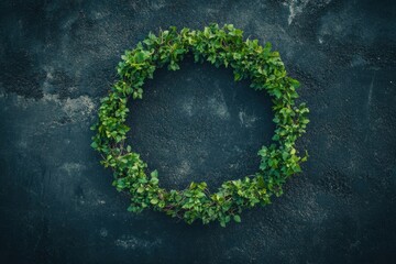 Leinwandbilder - Circular recycling loop design depicting sustainable consumption with a minimalist background and space for text