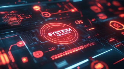 A high-tech digital interface displaying a 