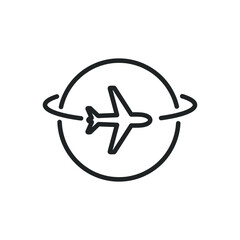 Wall Mural - world flight thin line icons. editable stroke and perfect pixel on transparent background