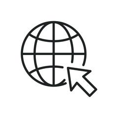Wall Mural - globe thin line icons. editable stroke and perfect pixel on transparent background