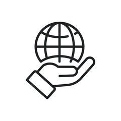 Wall Mural - globe thin line icons. editable stroke and perfect pixel on transparent background
