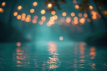 Wall Mural - Soft Teal Haze Glowing Blurred Elegance Unique Summer Autumn Background Wallpaper