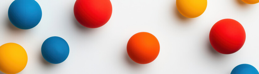 Wall Mural - Entrepreneur thinking outside the box. Colorful spheres in various sizes on white background create playful scene