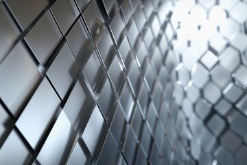 Wall Mural - Sleek Silver Rhombus Background for Modern Technology and Data Science Design
