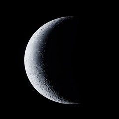 Wall Mural - Lunar eclipse transition between full and crescent moon, cinematic lighting, high contrast, constellations woven in the night sky.