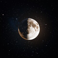 Wall Mural - Lunar eclipse transition between full and crescent moon, cinematic lighting, high contrast, constellations woven in the night sky.