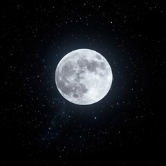 Wall Mural - fantasy-inspired celestial night, large luminous full moon and crescent moon casting soft light, ele