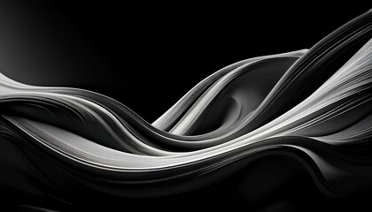 Leinwandbilder - black and white abstract background. Abstract light black and white swirling waves. 