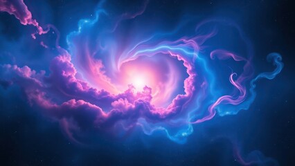 a spiral shaped object with blue and pink colors,