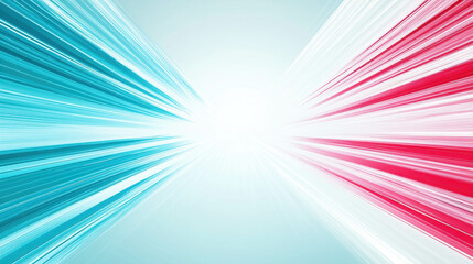 Wall Mural - dynamic abstract background with blue and red lines radiating towards a bright center point
