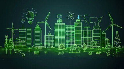 Poster - Concept of green hydrogen as an eco friendly alternative fuel source for sustainable energy solutions using renewable resources and infrastructure