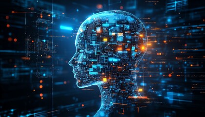 Leinwandbilder - AI concept with an autonomous brain