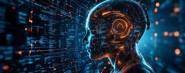 Poster - Artificial intelligence concept with robotic automation