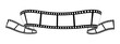 © Somkiat - Roll of retro film strip isolated transparent background. Photographic film in retro style. Curved film strip PNG.