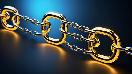 Glowing Digital Chain Technology Security Connection