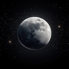 Wall Mural - 08030846 26 Surreal deep-space photography, highly detailed lunar surfaces, glowing full and crescent moon, intricate constellation patterns shining above.