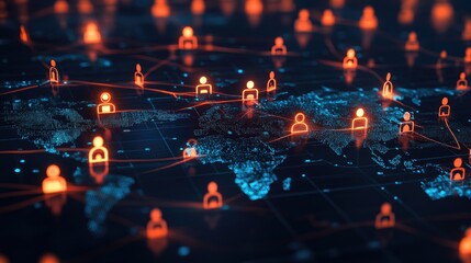 Global cybersecurity network protecting against digital disinformation.