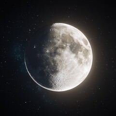 Wall Mural - 08030846 16 majestic full moon eclipsing into a crescent, surreal lighting effects, ultra-hd texture
