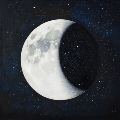 Wall Mural - 08030846 09 celestial symmetry, full moon and crescent moon perfectly aligned, iridescent glow, ultr