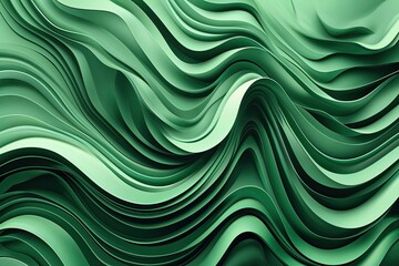 Wall Mural - modern abstract green wavy background design