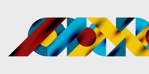 Poster - Detailed composition of circles, semicircles, and triangles with glossy effects and smooth gradients. A sleek and modern vector design for creative and tech-inspired projects