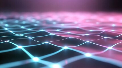 Wall Mural - Abstract network of glowing points and lines