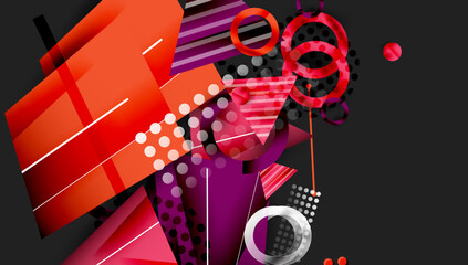Leinwandbilder - Abstract background geometric design with colorful gradients