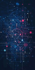Canvas Print - explore a stunning abstract minimalist representation of iot security concepts, featuring a vibrant 