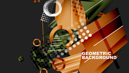Aufkleber - Creative triangles and circles composition