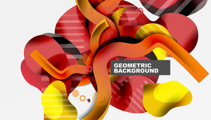 Fototapete - Abstract background - Lines circles and liquid shapes