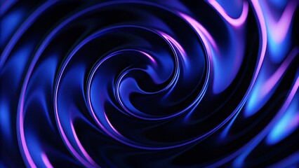 Wall Mural - an abstract 3d background consisting of a transparent purple wave on a black background, with irides