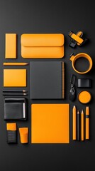 Aufkleber - Minimalist Productivity Essentials Bold Tangerine and Graphite Workspace Design for Digital Entrepreneurs - Next-Gen Organization and Creative Flow Solutions