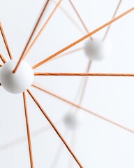 Poster - Minimalist Network Topology Innovative Connectivity Visualization with Copper Metallic Lines and White Nodes - Digital Transformation Insights for Enterprise Architecture