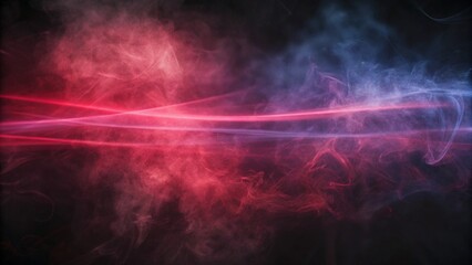 Wall Mural - abstract red and blue energy beam swirling through smoke. a futuristic and dynamic abstract scene.