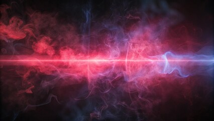 Wall Mural - abstract red and blue energy beam swirling through smoke. a futuristic and dynamic abstract scene.