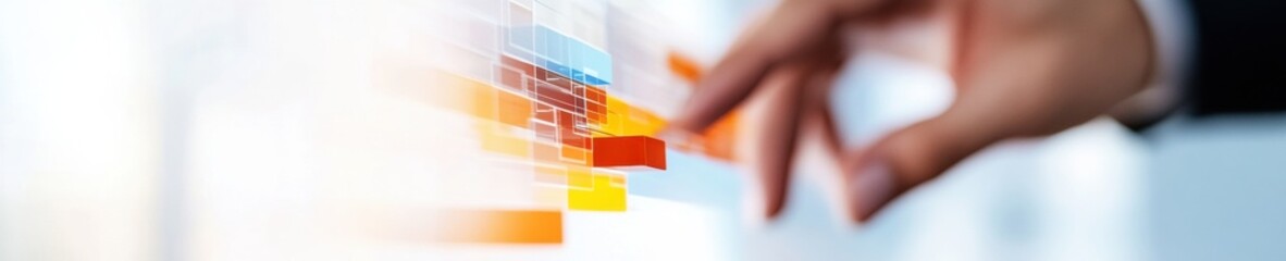 Leinwandbilder - Futuristic Business Intelligence Immersive Data Visualization with Dynamic Touch Interface - Next-Gen Analytics for Digital Transformation and Strategic Decision Making
