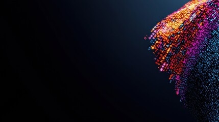 Fototapete - Dynamic Pixel Transformation Vibrant Digital Mosaic Visualizing AI-Driven Data Migration and Technological Evolution in Next-Gen Computational Design