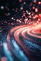 Canvas Print - stunning abstract background featuring colorful bokeh effects and light trails, ideal for use in des