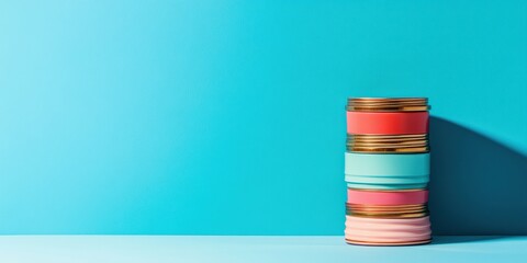 Aufkleber - Minimalist Financial Strategy Vibrant Color-Stacked Coins Representing Digital-Age Investment Planning, Modern Wealth Optimization Concept