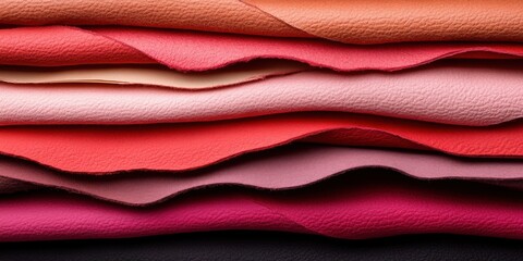 Poster - Terracotta and Magenta Layered Leather Tactile Design Trends 2024 - Sustainable Texture Innovation for Fashion, Interior, and Creative Industries