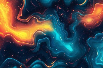 Wall Mural - a colorful swirl of blue and orange with a star in the middle. the blue and orange colors are vibran