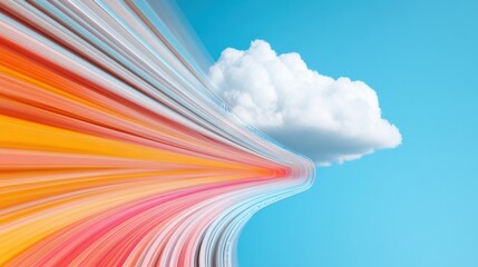Fototapete - Dynamic Cloud Computing Visualization Next-Gen Digital Infrastructure with Vibrant AI-Powered Data Streaming Aesthetic for Innovative Tech Ecosystems
