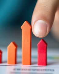 Leinwandbilder - Tactile Data Insights Interactive Growth Analytics with Minimalist Color-Coded Performance Visualization for Digital Financial Strategy