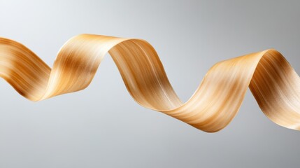 Aufkleber - Fluid Dynamics of Golden Elegance Sculptural Wood Curl Visualizing Organic Movement in Contemporary Design, Texture, and Material Innovation