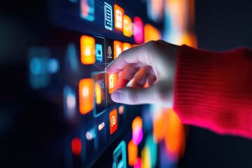 Aufkleber - Augmented Reality Interface Dynamic Digital Interaction Revealing Next-Gen Tech Engagement for Innovative Millennials and Gen Z Professionals